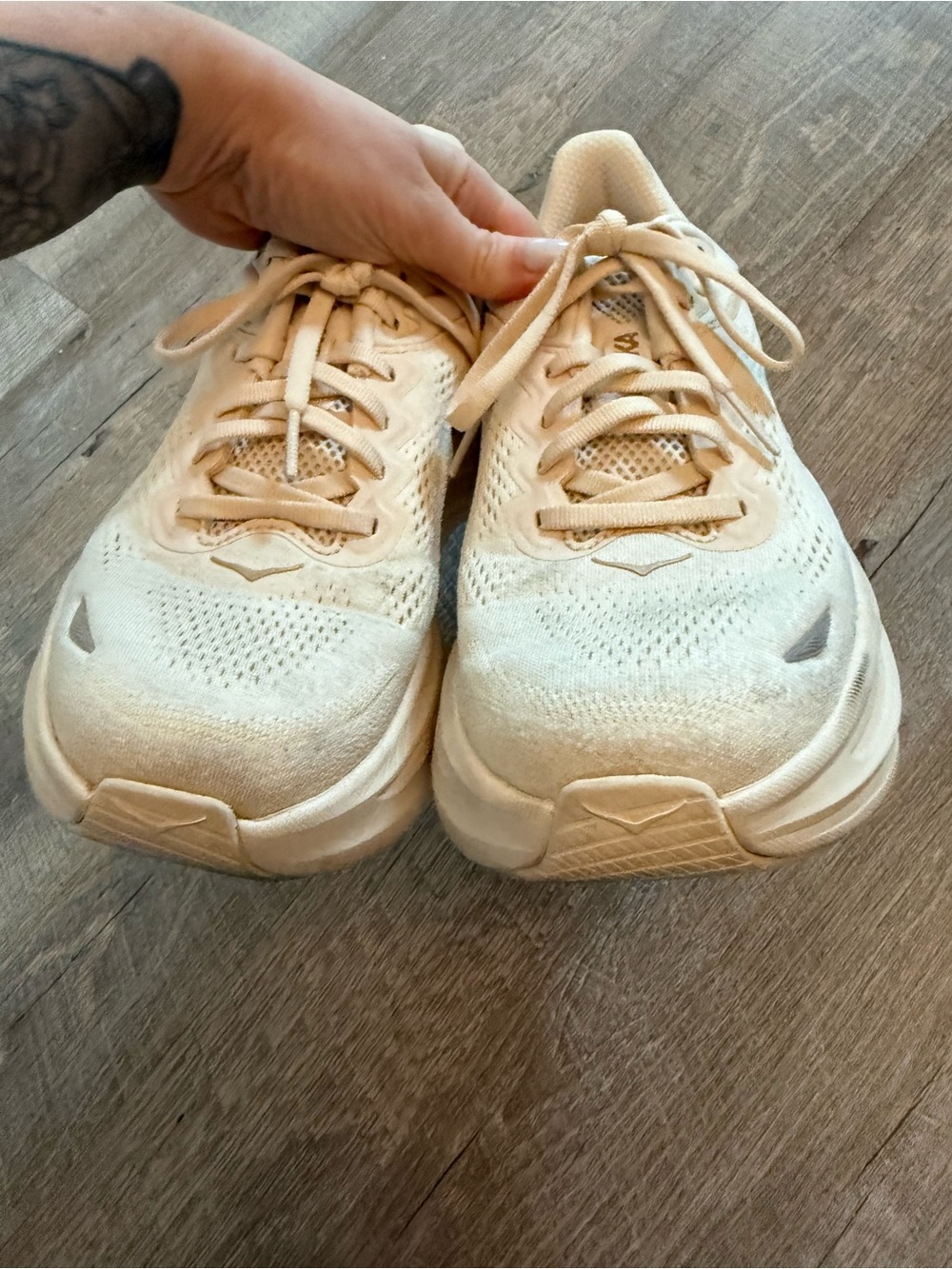 Hoka Women's Bondi 9 Running Shoes in Vanilla/Birch